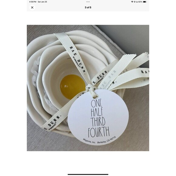 Rae Dunn Egg Shaped Measuring Cups Set of 4 One, Half, Third, Fourth NEW W/TAGS - Picture 3 of 5